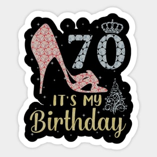 Girl Shoes & Lights Step Into 70 Years Old Its My Birthday Sticker